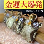 画像1: 金運ふくろう　キーホルダー(小）　 (1)